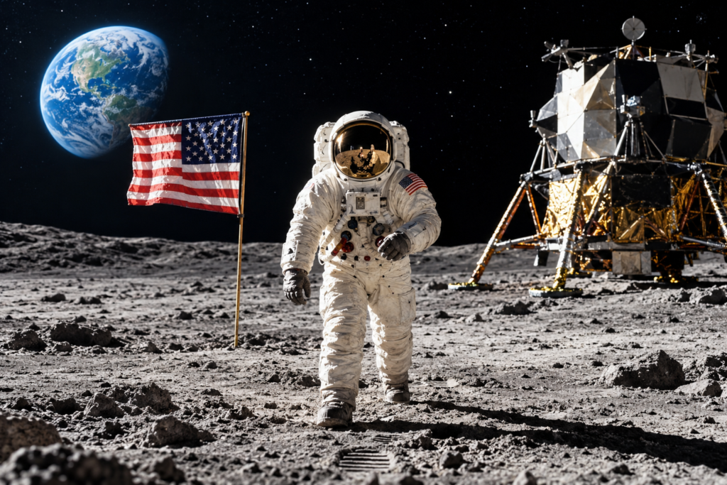 The First Human on the Moon